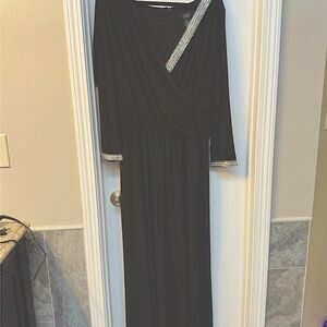 Formal Black Jumpsuit with Rhinestone Accents
